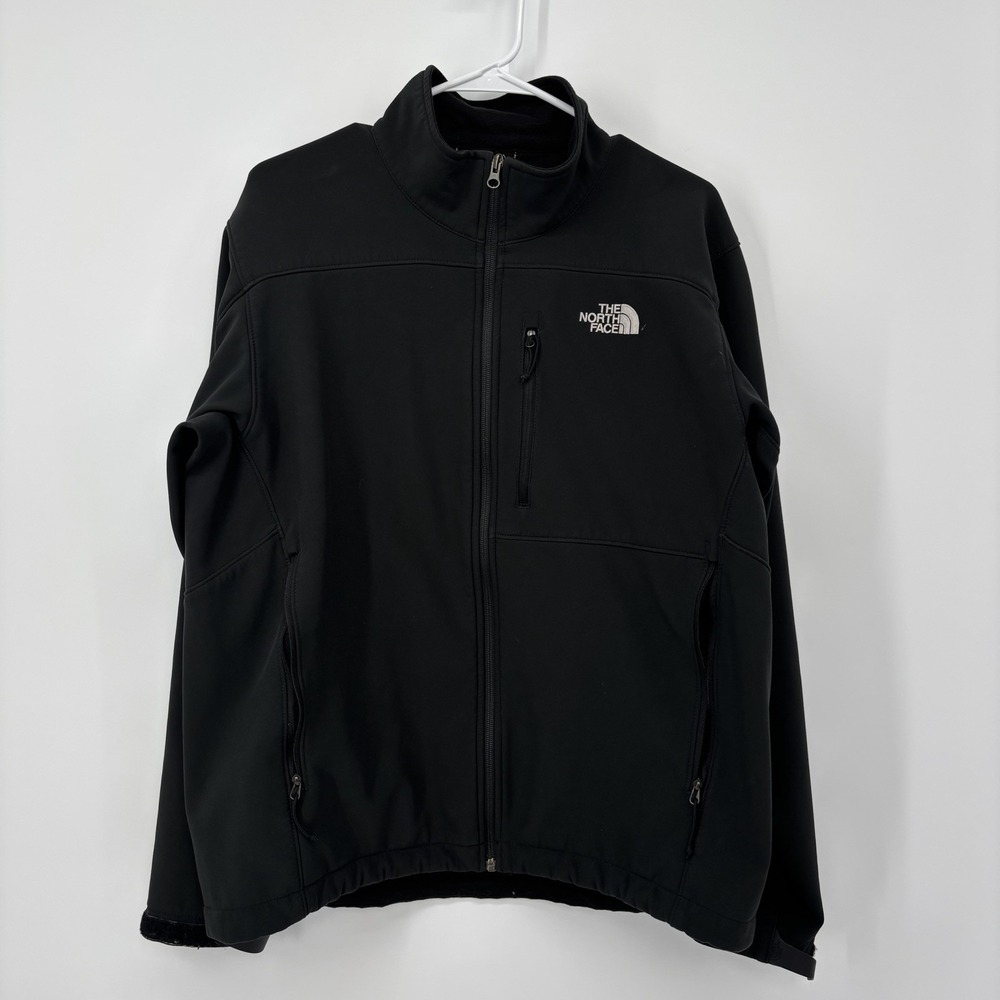 The North Face Jacket Apex Softshell Full Zip Mens Large Black Outdoor Travel